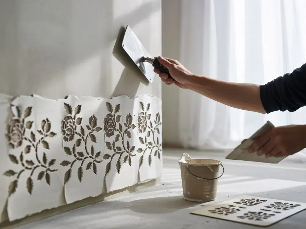 Zdjęcie Wzory z gipsu na ścianie: Poradnik DIY krok po kroku